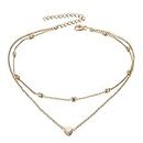 Shining Diva Fashion Stylish Multilayer Chain Pendant Necklace For Women And Girls (12450Np), Gold