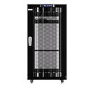Server Rack on Wheels - 32-inch Deep Network Cabinet - Locking IT Enclosure Data Networking Cabinet - Vented Door - LCD Screen - THERMOSYSTEM - 4 X Fans - POWERBAR - Shelf (27U (24" w x32 d x58 h))