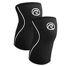 Rehband 5mm Knee Sleeves for Functional Training, Cross-Training & Powerlifting, Weightlifting Knee Support made of Neoprene, Unisex, Colour:Black - 1 Pair, Size:X-Large
