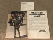 Vintage 1973 ARMY MILITARY ENLISTMENT Print Ad w/ MAIL-IN SUBMISSION FORM 1970s