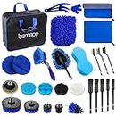 Bemece 29 Piece car detailing kit, car cleaning kit for Cleaning Wheels, Interior, Exterior, Leather, Dashboard, Vents (Blue)