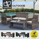 Gardeon 4 PCS Outdoor Furniture Setting Lounge Dining Set Wicker Garden Patio