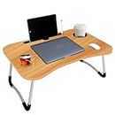 PAYMANA Foldable Laptop Bed Table | Lightweight Mini Table | Bed Tray Laptop Desk for Eating Breakfast, Working, Watching Movies on Bed, Couch, Sofa, Floor | Portable Lap Desk Stand - (Brown)