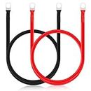 Dokpav 2PCS Battery Inverter Cables Set, 16mm² Car Battery Leads, 20 Inch Red and Black Tinned Copper Battery Inverter Cables, 5 AWG with Ring Terminals Copper Wire for Auto, Truck, Motorcycle, Solar