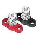 MGI SpeedWare Power Junction Posts for 12V 24V Automotive and Marine Battery Accessories Connections, 165 AMP, Stainless Steel Studs Red + Black (5/16")
