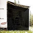 RVINGPRO RV Awning Side Shade Screen 9'x 7' Breathabe Black Mesh Sunshade for Camper Trailer Canopy, UV Sun Blocker Complete Kits