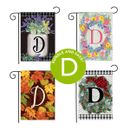 Seasons Monogram Letter D Garden Flag Bundle - Set of 4 - 12.5" x 18" Gift Set