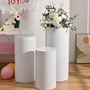 Cylinder Display Pedestal Stands for Parties, Metal Cake Stand for Party Birthday Wedding Decor, Cilindros Decoraciones de Fiestas Blancos, White