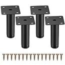 Fulushouxi 4 Pcs Furniture Legs, 3"/8cm Adjustable Furniture Support Feet, Metal Sofa Replacement Support Feet Legs for Sofa Table Chair Desk Kitchen Cupboard Cabinets Legs Feet