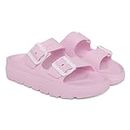 GOLDSTAR Pink slides for women | Water-friendly | Super flexible | adjustable strap | Skin friendly | lightweight and Comfortable stylish sliders slipper for women's