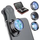 Selvim Handy Objektiv Kamera Linse Kit, Lens Set 0,62X Weitwinkel + 25X Makro + 235�° Fisheye Objektiv +Kaleidoskop-Linsen mit Universal Klammer für iOS und Android Smartphone, Tablets