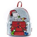 loungefly Peanuts Gift Giving Snoopy and Woodstock Womens Double Strap Shoulder Bag Purse, Multi, One Size (PNBK0013)