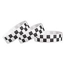WristCo Black Checkered/Checks Tyvek Wristbands for Events - 500 Count - Comfortable Tear Resistant Paper Bracelets ID Wrist Bands for Concerts Festivals Admission Party Identification
