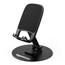 Amazon Basics Rotatable and Foldable Tabletop Mobile Stand with Stable Metallic Round Base | Multiple Adjustments of Height and Angle | Stand for All Smartphones, Tablets, Kindles, iPad