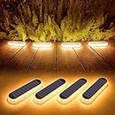 Lacasa Solar Step Lights, 4-Pack 2700K Warm White LED Solar Deck Lights 40LM, Outdoor Solar Powered Fence Lights, Waterproof for Garden Yard Stairs Patio Ground Driveway Pathway Lighting