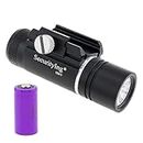 SecurityIng 320LM Rail Mounted Compact Pistol Light, Waterproof Mini Tactical Gun Flashlight Weapon Light Handgun Torch for Picatinny MIL-STD-1913 (1PC, with Battery)
