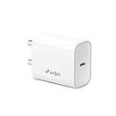 URBN 20W Type C Pd Charger-50% Charge in 30 Mins|Ultra Compact Wall Adapter|Fast Charging for iPhone, Ipads,Airpods,Android Phones|4-Layer Circuit Protection|Bis Certified|Made in India,White