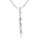 Spinningdaisy Silver Plated Woodwinds Musical Instrument Necklace (Clarinet)