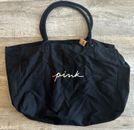 Victoria’s Secret PINK Tote Duffle Bag Black Rainbow Script Logo Large $39.95