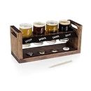 LEGACY - a Picnic Time Brand Craft Beer Flight Set, Beer Glasses Set, Gifts For Beer Lovers, (Acacia Wood)