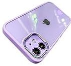 mobistyle Compatible for iPhone 12/12 Pro Case 6.1 inch Hybrid PC+TPU Soft Grip Matte Finish Clear Back Panel Enhanced Metal Camera Guard Back Cover iPhone 12/12 Pro (Metal Purple)
