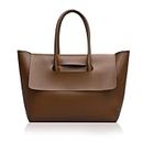 Aucckiz Handbag Women's Shopper Large Laptop Bag PU Leather Waterproof Work Bag Shoulder Bag for Business Work Office School, Brown