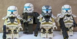 LEGO Star Wars Custom Printed Minifig Republic Clone Commando Grey Squad (4x)