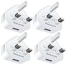 4 Pack USB Plug, Rekavin USB Charger Plug Wall Plug Adaptor UK Power Adapter Mains Charge Head Socket 5V/1AMP Multipack Single Port Charging for iPhone 14 13 12 11/10/Xs/XS Max/XR/X/8/7/6 Plus/5/4