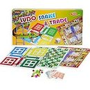 Kids Mandi Three in One Family Board Game | Ludo, Snake and Ladder and Business Trade Games Set for Kids and Family | 2 - 4 Players - Age 3 Years and Above