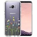 Samsung Galaxy S8 Case, Unov Clear with Design Soft TPU Shock Absorption Slim Embossed Pattern Protective Back Cover for Galaxy S8 (Flower Bouquet)