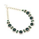 SOHI Green Stones Choker Necklace for Women and Girls, Necklace with Chain detailing for women, Statement jewellery, Fashion Jewellery for women, Imitation, ladies (4294)