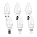 FEILEMAN E14 LED Bulb Small Edision Screw Candle Bulb C37 E14 LED 6W 490Lm 3000K Warm White Replacement for 60W Incandescent Not Dimmable Lamp Candle Shape Light Bulb, Pack of 6
