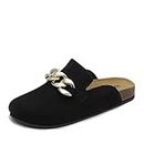 DREAM PAIRS Womens Clogs Unisex Beach Mule Clogs Platform Wedge Sandals Loafers SDML2207W,Black Size 10 US/8 UK