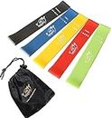 Acucare Resistance Loop Exercise Bands with Instruction Guide and Carry Bag, Set of 5