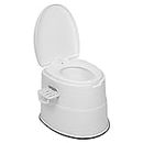 VINGLI Portable Toilet | Indoor Outdoor Commode w/Detachable Inner Bucket & Removable Paper Holder, Lightweight & Compact for Camping, Boat, Van, Emergency Use (White)
