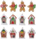 Holiday Theme Gingerbread Ornaments Boxed Set of 12 Christmas Ornaments 