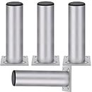 4 Metal Furniture Legs,Modern Round Furniture Feet,Adjustable Sofa Leg,Aluminum Alloy Cabinet Feet,DIY Replacement Table Legs for Cupboard Couch Chair Ottoman Drawers,with Screws (15cm/5.9in,Silver)