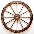 BestGiftEver Rustic Vintage Style Wood Wagon Wheel 24" Western Home Décor