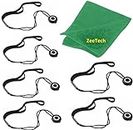 (6 Pcs Bundle) 6 Cap Keeper Leash for Canon, Nikon, Sony and any other DSLR Camera + ZeeTech Microfiber Lens Cleaning Cloth Bundle