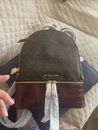 Michael Kors Rhea Medium Logo And Leather Backpack