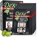 Black Hair Shampoo-Dexe Black Hair Shampoo for Natural Hair,Temporary Instant Hair Dye Maintain for Men and Women Black Color/Easy to Use/Last 30 days/Natural Ingredients (Pack of 10)