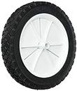 Shepherd Hardware 9615 10-Inch Semi-Pneumatic Rubber Replacement Tire, Plastic Wheel, 1-3/4-Inch Diamond Tread, 1/2-Inch Bore Offset Axle,White