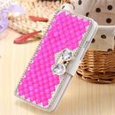 Bling Crystal Diamonds magnetic PU leather flip slots stand wallet case cover T9