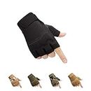 HYCOPROT Fingerless Tactical Gloves, Knuckle Protective Breathable Lightweight Outdoor Military Gloves for Shooting, Hunting, Motorcycling, Climbing