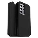 OtterBox Strada Via Case for Samsung Galaxy S21 Ultra 5G Shockproof Drop Resistant Thin Comfortable Protective Folio Case with Card Holder 2x Military Grade Tested Black