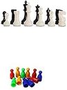 Sports and Fitness junctionCombo of Plastic Tower Coins for Board Game Ludo & Chessmen for Chess