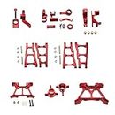 Ky-RC 1 Set Aluminum Alloy Metal Upgrade Chassis Parts Kit for Traxxas Slash 4x4 1/10 RC Car Truck Parts Accessories W001 (Red)
