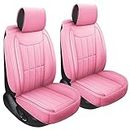 SPEED TREND Car Seat Covers – Premium PU Leather for Ultimate Comfort & Protection, Easy Installation and Universal Fit for Most Cars SUVs Trucks (ST-003 Front Pair, Pink)