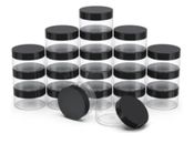 15ml 15 Gram Screw Top black Container Clear Plastic Tub Slime Crafts Storage 