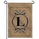 Anley Classic Monogram Letter L Garden Flag, Double Sided Family Last Name Initial Yard Flags - Personalized Welcome Home Decor - Weather Resistant & Double Stitched - 18 x 12.5 Inch